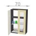 horní vysoká vitrína s odkapávačem š.70, v.92, Horizon WD7092G, bílá/ořech tmavý