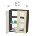 horní vysoká vitrína s odkapávačem š.80, v.92, Horizon WD8092G, grafit/beton