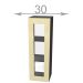 horní vysoká vitrína š.30, v.92, Modena W3092G, bílá/artwood