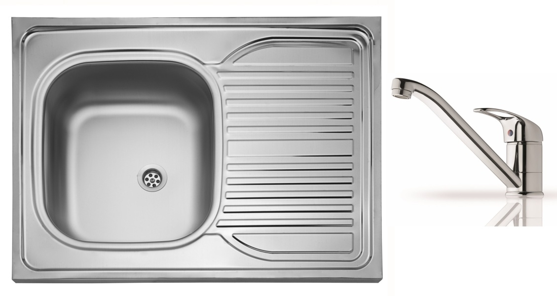 Celoplošný dřez D8-CPL nástavný s baterií Eco (set) Celoplošný dřez D8-CPL nástavný s baterií Eco (set)
