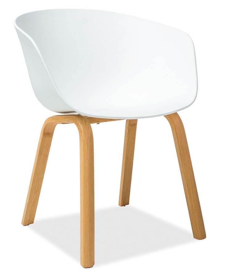 Jedálenská stolička EGO biela/dub
