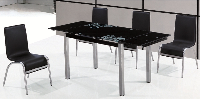 Jedálenský stôl GD-017 rozkladací čierny