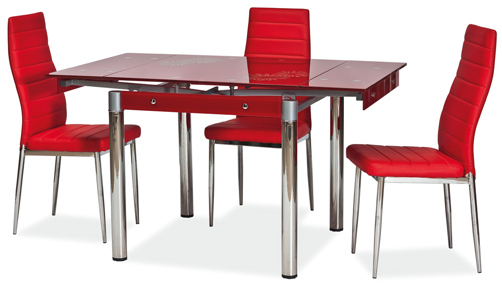 Jedálenský stôl GD-082 rozkladací červený