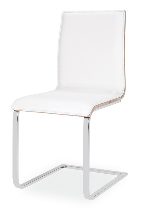 Jedálenská čalúnená stolička H-690 biela/dub sonoma