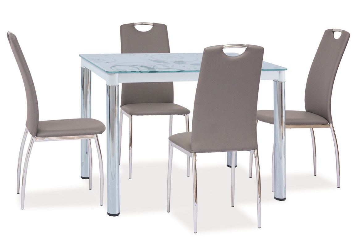 Jedálenský stôl DAMAR II biela-chrom