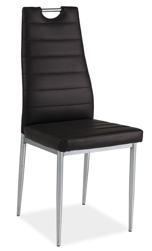 Jedálenská čalúnená stolička H-260 hnedá/chrom