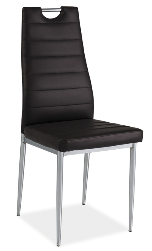 Jedálenská čalúnená stolička H-260 hnedá/chrom