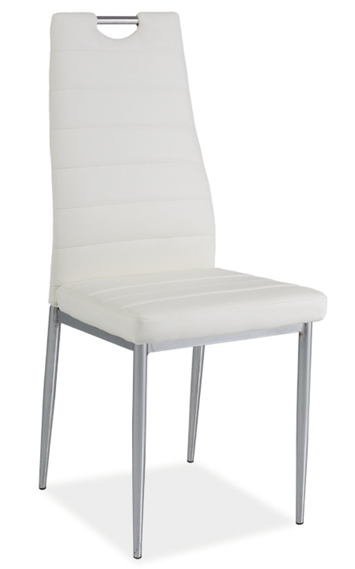 Jedálenská čalúnená stolička H-260 biela/chrom