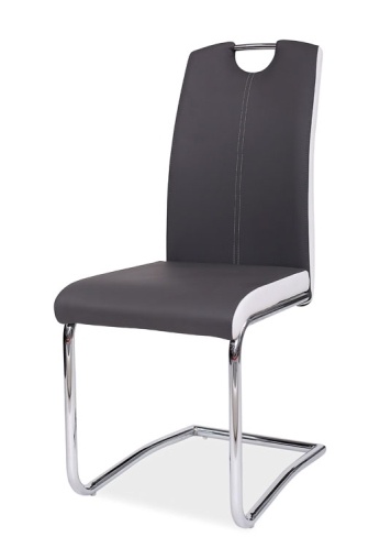 Jedálenská čalúnená stolička H-341 šedá/bílé boky