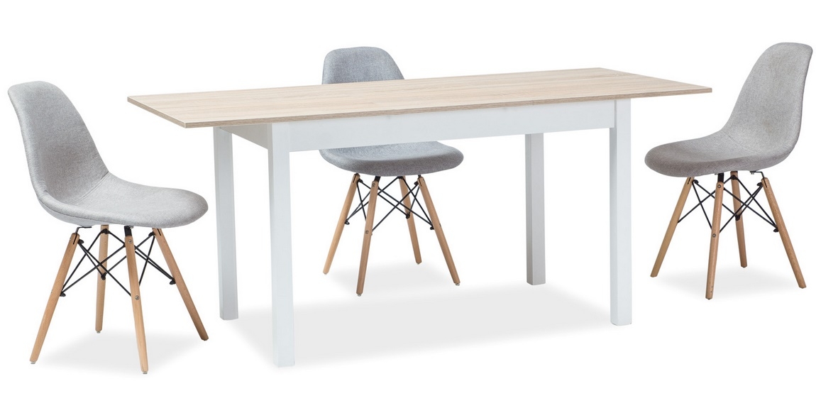 Jedálenský stôl rozkladací HORACY 100x60 biela/dub