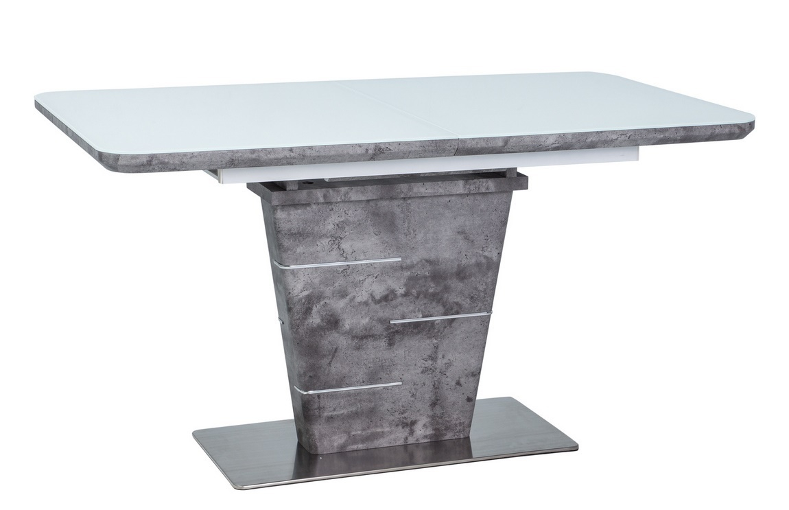 Jedálenský stôl ILARIO biely lak/efekt betonu