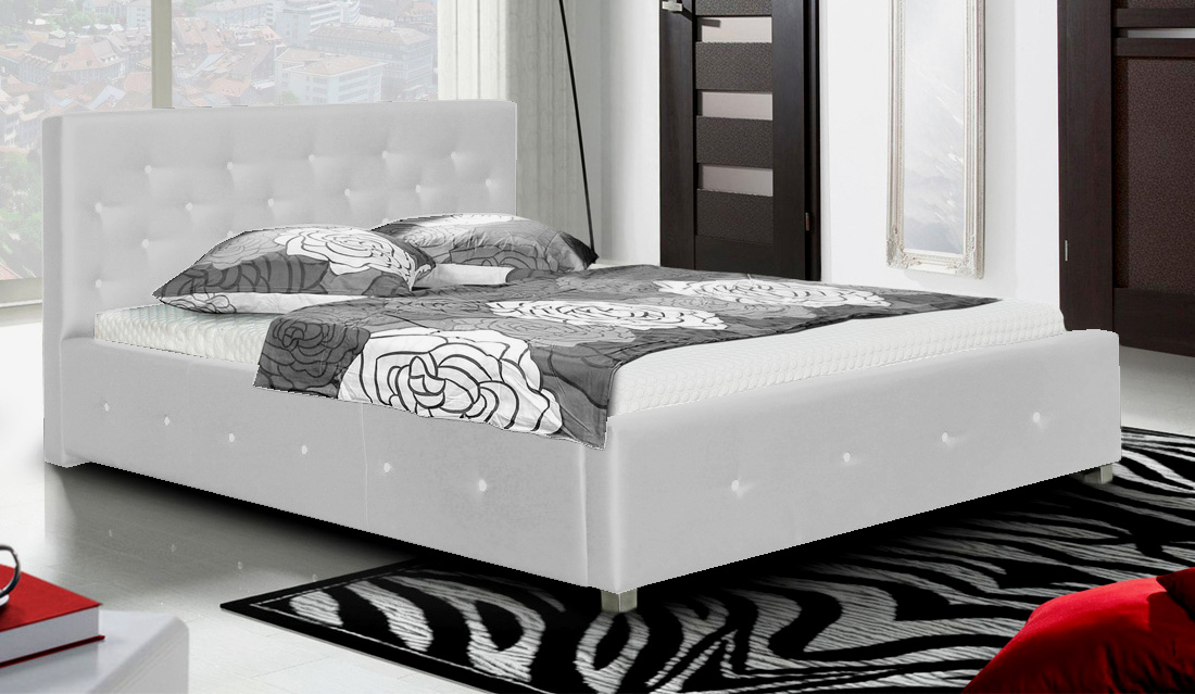 *Čalouněná postel LUBNICE IV 160 Swarovski M120 bílá *Čalouněná postel LUBNICE IV 160 Swarovski M120 bílá