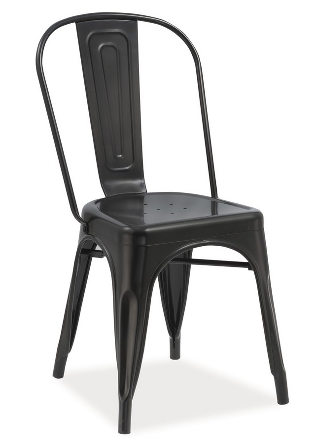 Jedálenská kovová stolička LOFT čierna mat