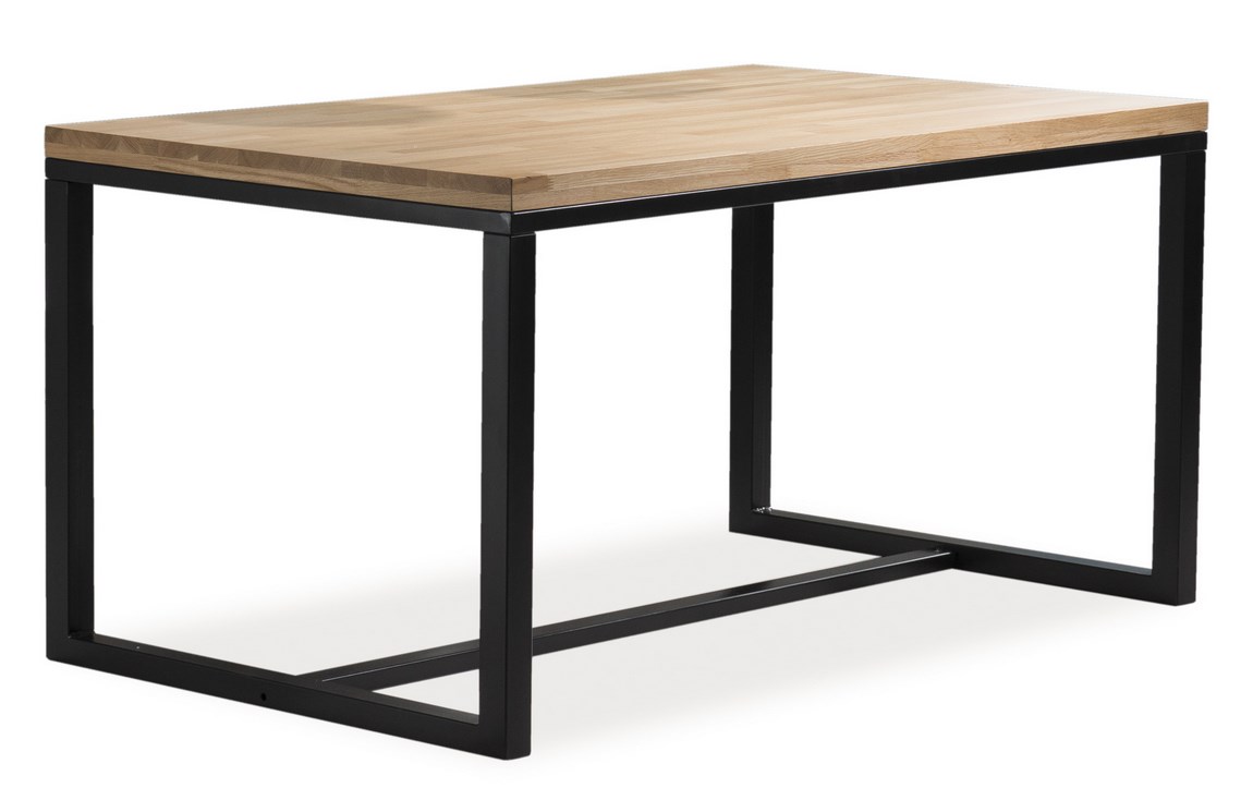 Jedálenský stôl LORAS A 180x90 dub masiv/čierna