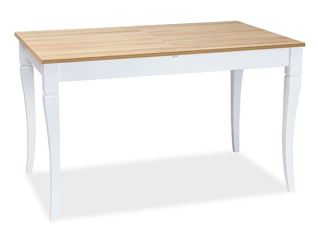 Jedálenský stôl rozkladací LUDWIK 125x75 dub/biela