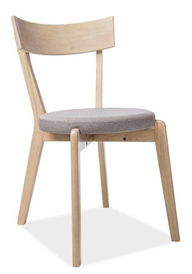 Jedálenská čalúnená stolička NELSON šedá/dub medový