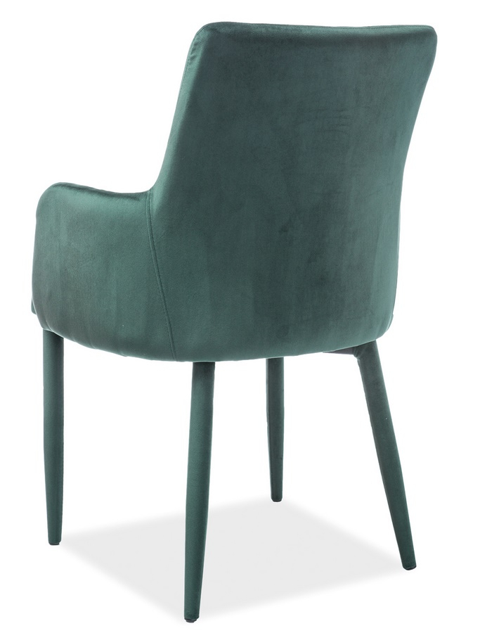 Jedálenská čalúnená stolička RICARDO VELVET zelená