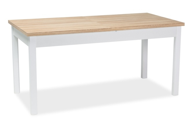 Jedálenský stôl rozkladací WIKTOR 140x75 biela/dub